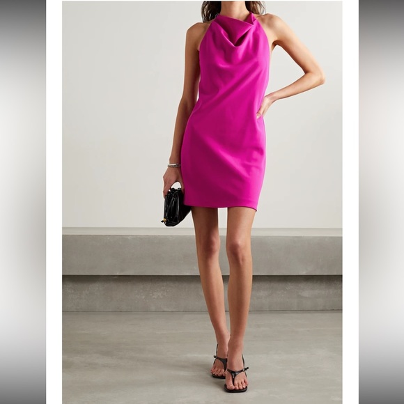 Et Ochs Ella Cowl Neck Mini Dress Fuschia Pink Size Medium - Picture 1 of 10